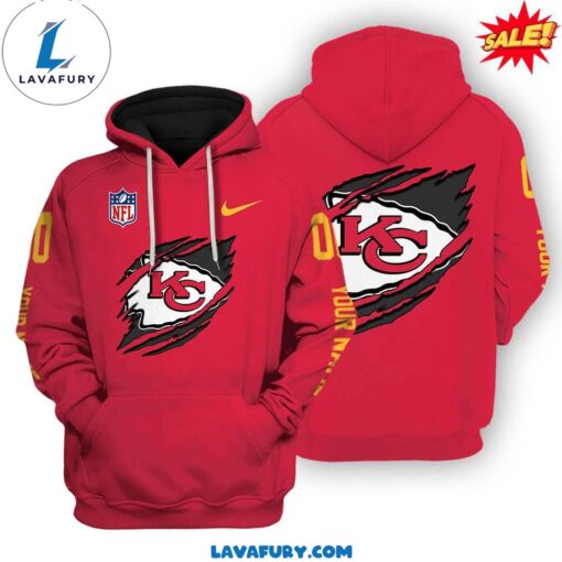 Kansas City Chiefs Team Custom Name and Number Hoodie