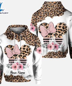 Leopard Mickey Mouse Ears - Personalized Mother's Day Hoodie And Leggings