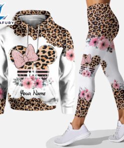 Leopard Mickey Mouse Ears - Personalized Mother's Day Hoodie And Leggings