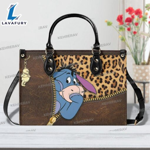 Leopard Winnie The Pooh Eeyore Leather Handbag