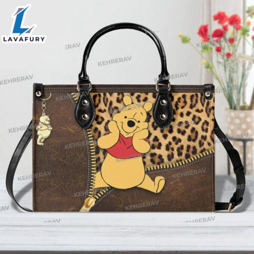 Leopard Winnie The Pooh Leather Handbag