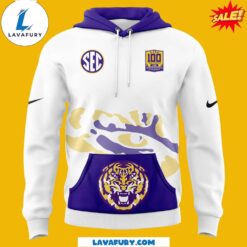 LSU Tigers 100 Years in Tiger Stadium Scratch Hoodie