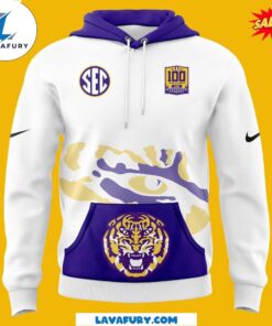 LSU Tigers 100 Years in Tiger Stadium Scratch Hoodie