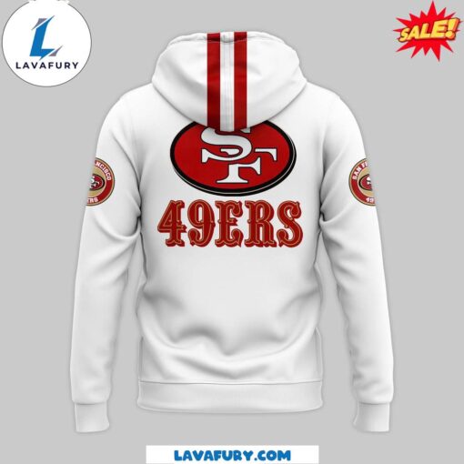 Men’s White San Francisco 49ers Throwback 2024 Hoodie