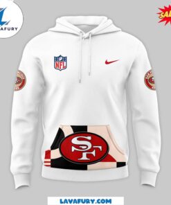 Men’s White San Francisco 49ers Throwback 2024 Hoodie