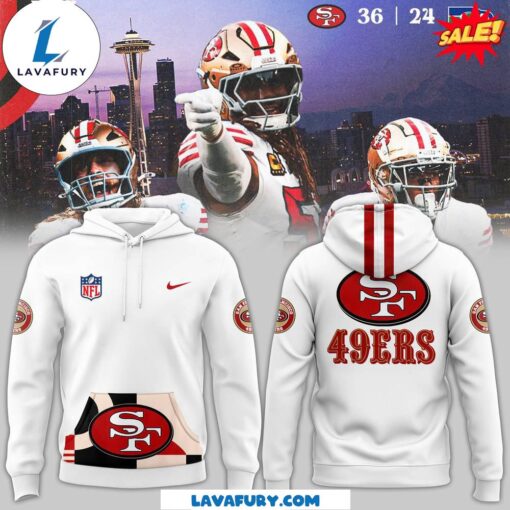 Men’s White San Francisco 49ers Throwback 2024 Hoodie