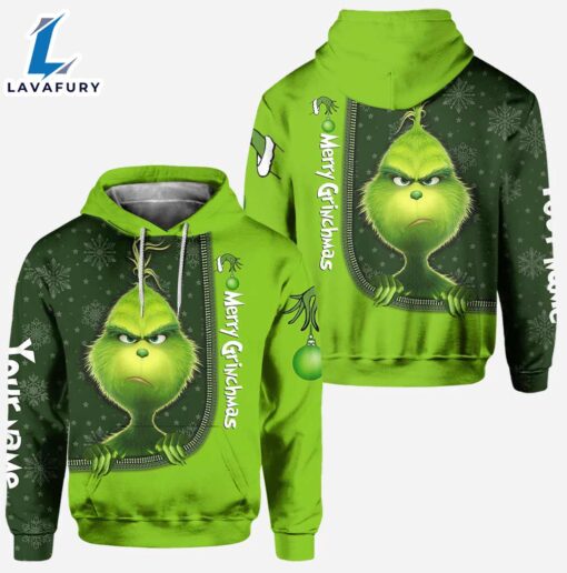 Merry Xmas – Personalized Green Monster Christmas Hoodie and Leggings