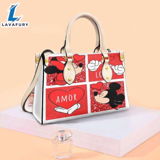 Mickey Couple Kiss Love Cartoon Disney Gift Lover Lady Handbag