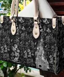 Mickey Disney Pattern Leather Handbag