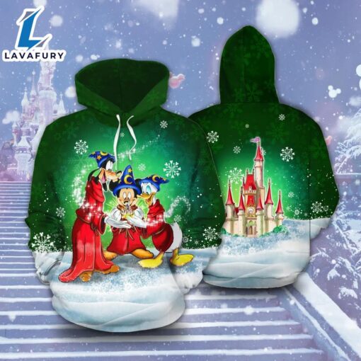 Mickey Donald Goofy Magic Castle Christmas Is Coming Hoodie 3D Printed – Shirts Gift for Mickey Lovers