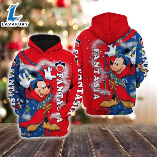 Mickey Fantasia Merry Christmas Xmas Gift Xmas Vibes Hoodie 3D Printed – Shirts Gift for Mickey Lovers