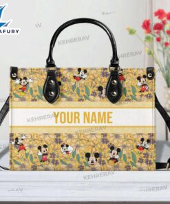 Mickey floral Leather Handbag