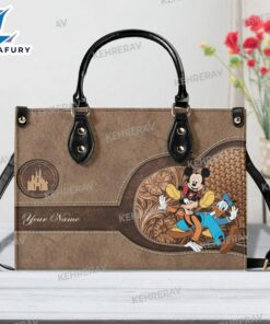 Mickey Goofy Leather Handbag