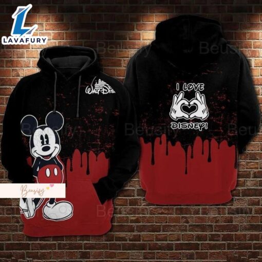 Mickey Hoodie, I Love Mickey Hoodie, Cartoon Movie Hoodie