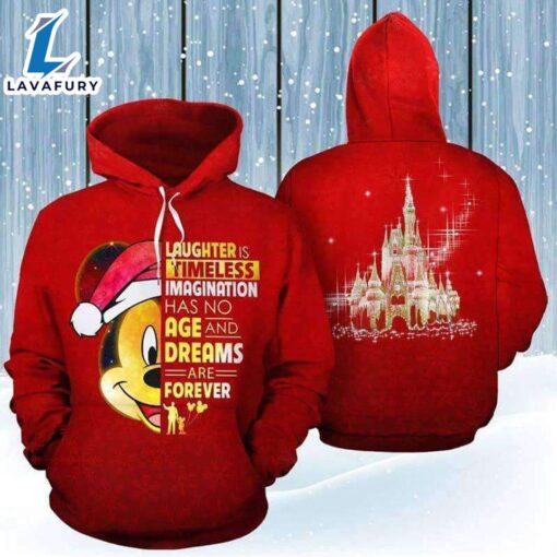 Mickey Laughter Is Timeless Imagination Merry Christmas Hoodie 3D Printed