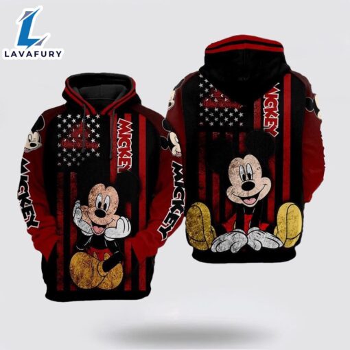 Mickey Mouse American Over Printed 3D Hoodie- Mickey 3D Shirts Gift