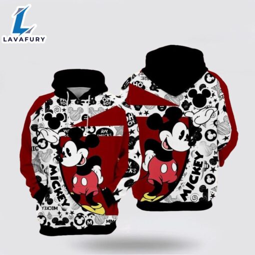 Mickey Mouse Aw Chucks Over Print 3D Hoodie- Mickey 3D Shirts Gift