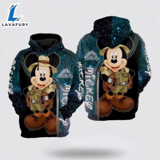 Mickey Mouse Disney Adventure Galaxy 3D Hoodie- Mickey 3D Shirts Gift