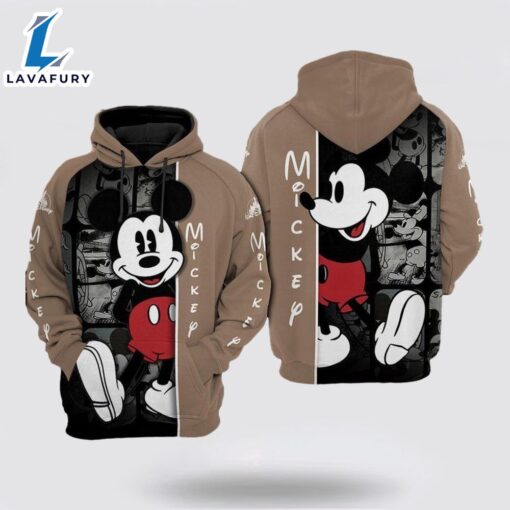 Mickey Mouse Disney Vintage Over Print 3D Hoodie – Mickey 3D Shirts Gift