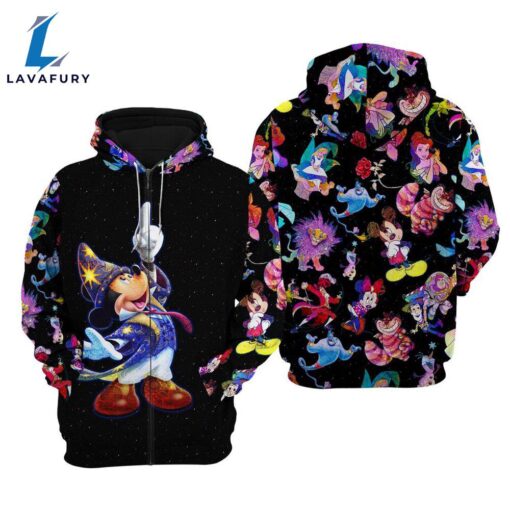 Mickey Mouse Fantasia Galaxy Night Sky Patterns Hoodie – Gift for Mickey Fans