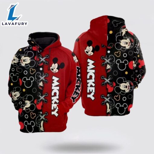 Mickey Mouse Over Print 3D Hoodie Sporty Casual Hoodies – Mickey 3D Shirts Gift