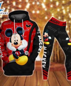 Mickey Mouse Pattern Hoodie And Leggings Set