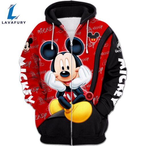 Mickey Mouse Pattern Hoodie And Leggings Set