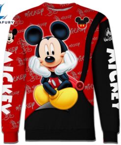 Mickey Mouse Pattern Hoodie And Leggings Set