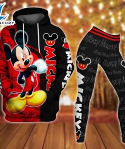 Mickey Mouse Themed Hoodie And Leggings Set