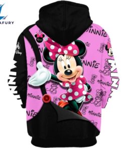 Minnie Mouse Text Print Hoodie And Leggings Set