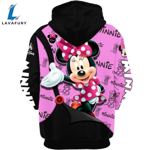 Minnie Mouse Text Print Hoodie And Leggings Set