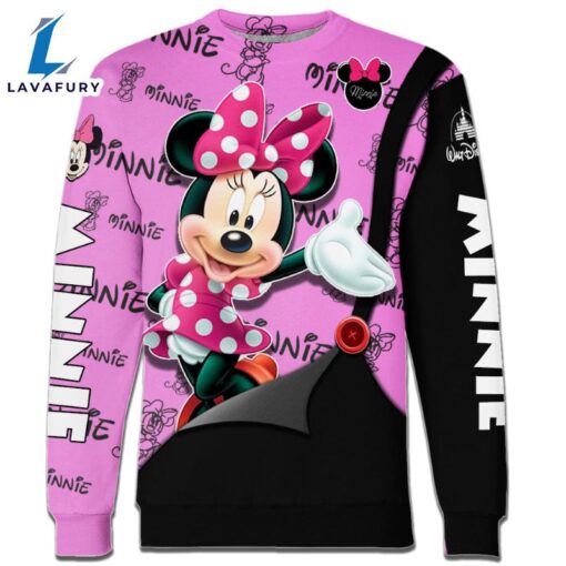 Minnie Mouse Text Print Hoodie And Leggings Set