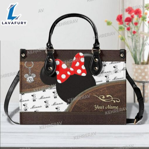 Minnie symbol Leather Handbag