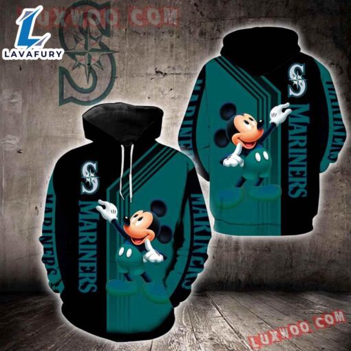 MLB Seattle Mariners Mickey Mouse Pullover Hoodie AOP Shirt