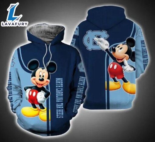 NCAA North Carolina Tar Heels Mickey Mouse Pullover Hoodie AOP Shirt