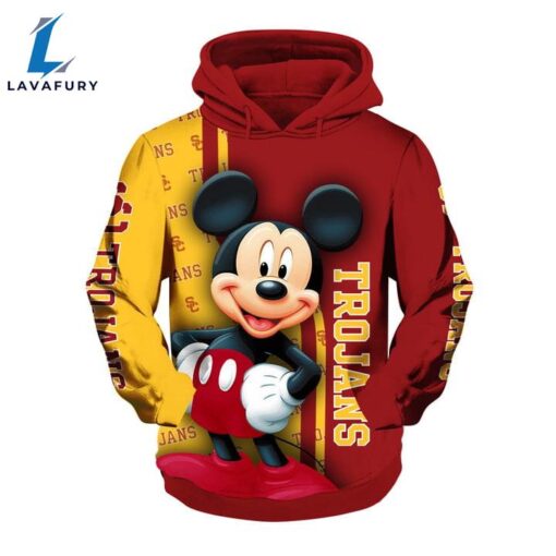 NCAA USC Trojans Mickey Mouse Pullover Hoodie AOP Shirt