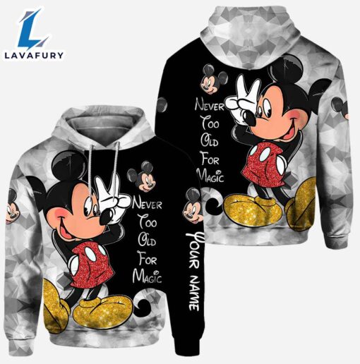 Never Too Old For Magic – Personalized Mickey Mouse Hoodie And Leggings Set