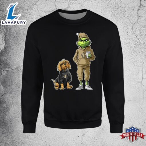 New Orleans Saints Grinch Christmas Football Sweatshirt