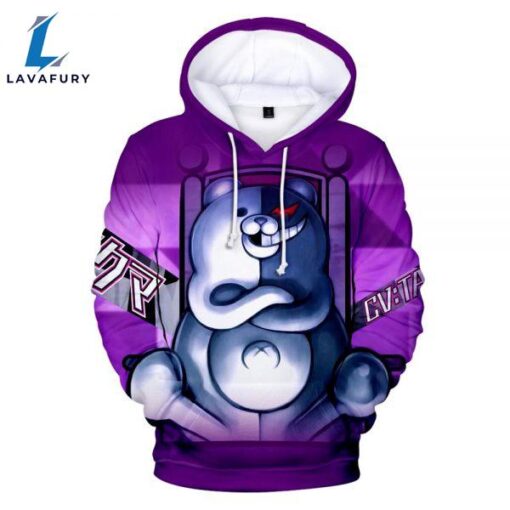 New Purple 3D Print Monokuma Hoodies