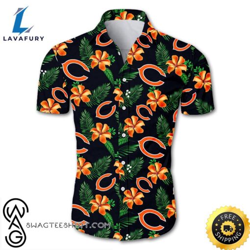 Nfl Chicago Bears Tropical Flower Hawaiian Shirt