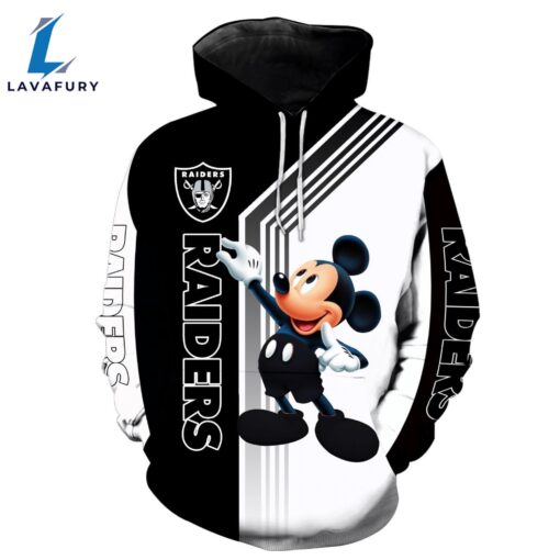 Nfl Las Vegas Raiders Mickey 3D Hoodie Zip Hoodie