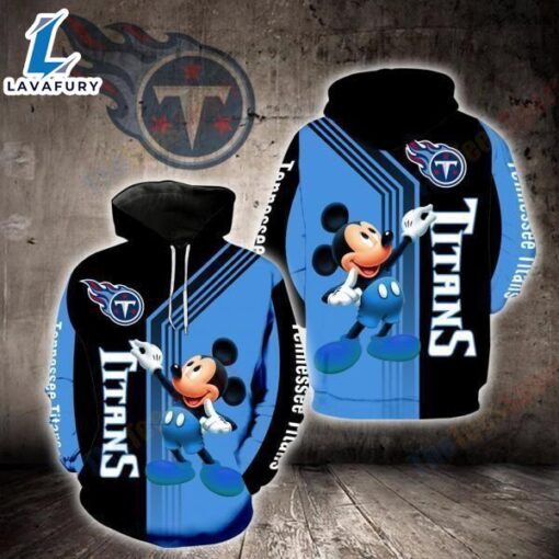 NFL Tennessee Titans Mickey Mouse  3D All Over Print Hoodie