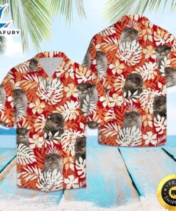 Otter Palm Leaves Hawaiian Shirt…