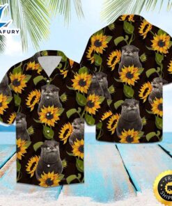 Otter Sunflower Hawaiian Shirt Summer…