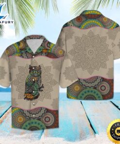 Owl Mandala Hawaiian Shirt Summer…