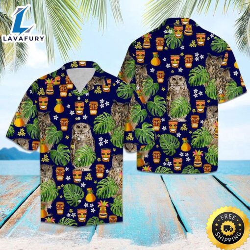 Owl Native Hawaiian Shirt Summer Button Up