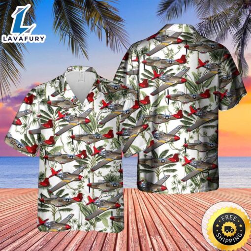 P-51 Red Tail Mustang Bunny Hawaiian Shirt