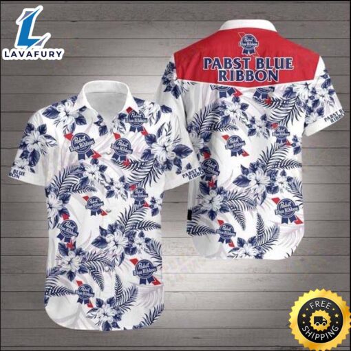 Pabst Blue Ribbon Beer Logo Hawaiian Shirt