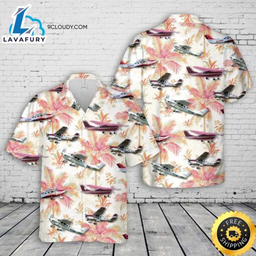 Palm Tree Cessna 206 Full Print Hawaiian Shirt