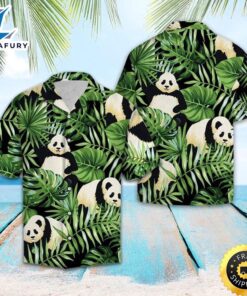 Panda Green Tropical Leaves Hawaiian…